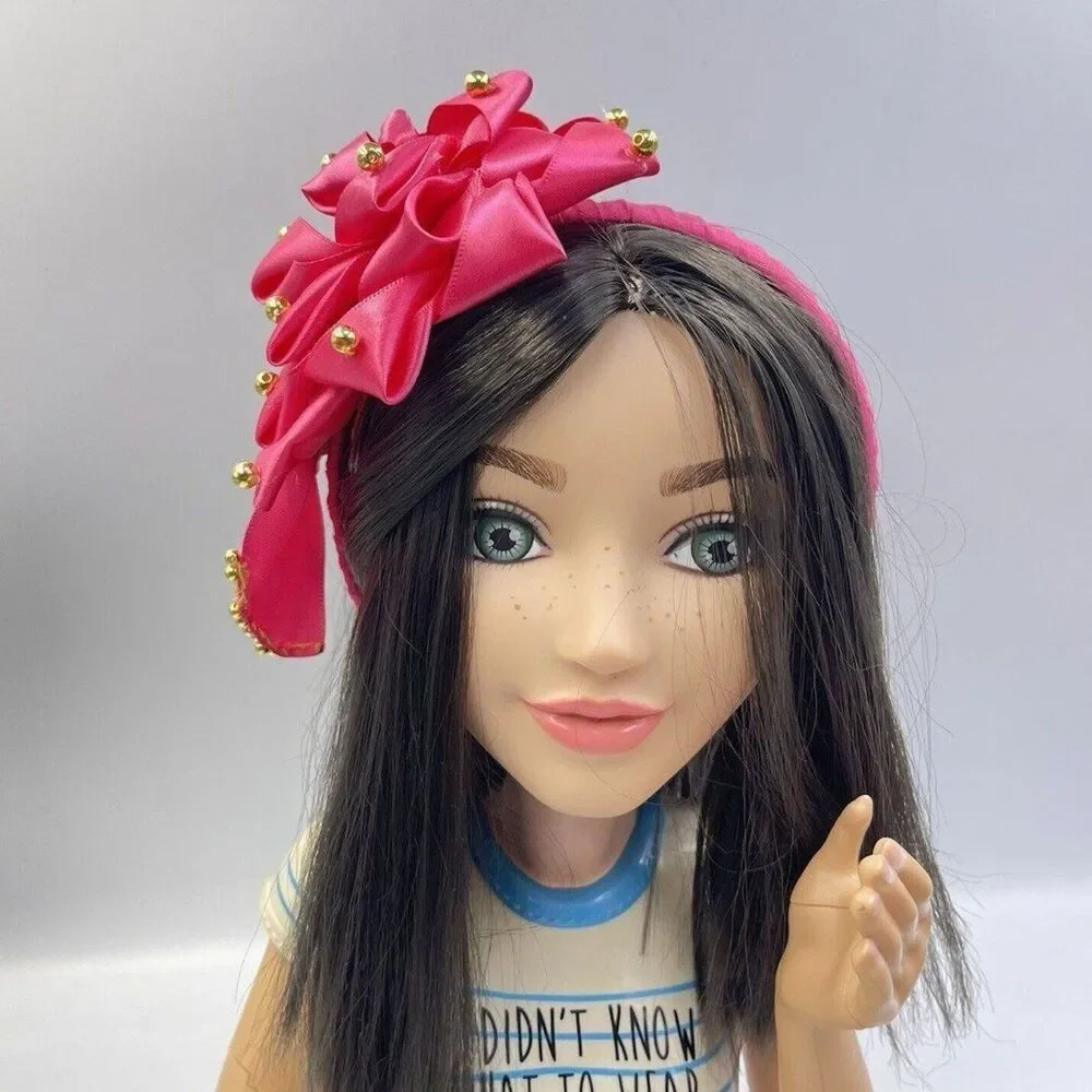 New Headband Hand-made Hair Accessories For Girls Pink Wide